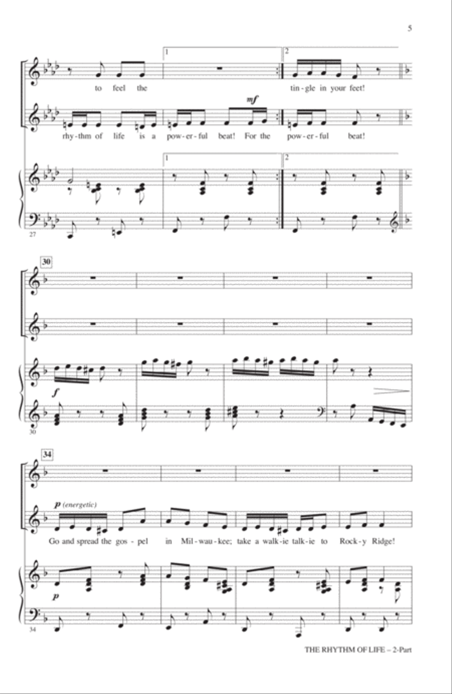 The Rhythm Of Life (from Sweet Charity) (arr. John Leavitt) 2-Part scores gallery preview page 4