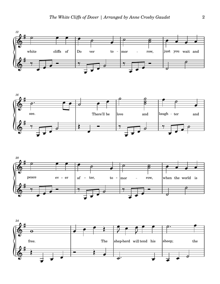 (there'll Be Bluebirds Over) The White Cliffs Of Dover Celtic Harp scores gallery preview page 3