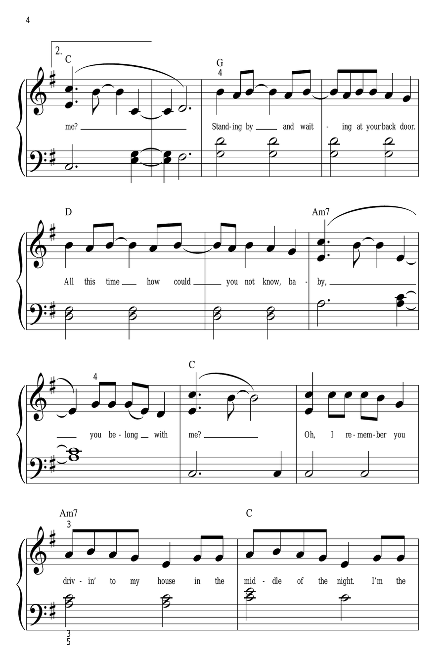 You Belong With Me Easy Piano scores gallery preview page 4