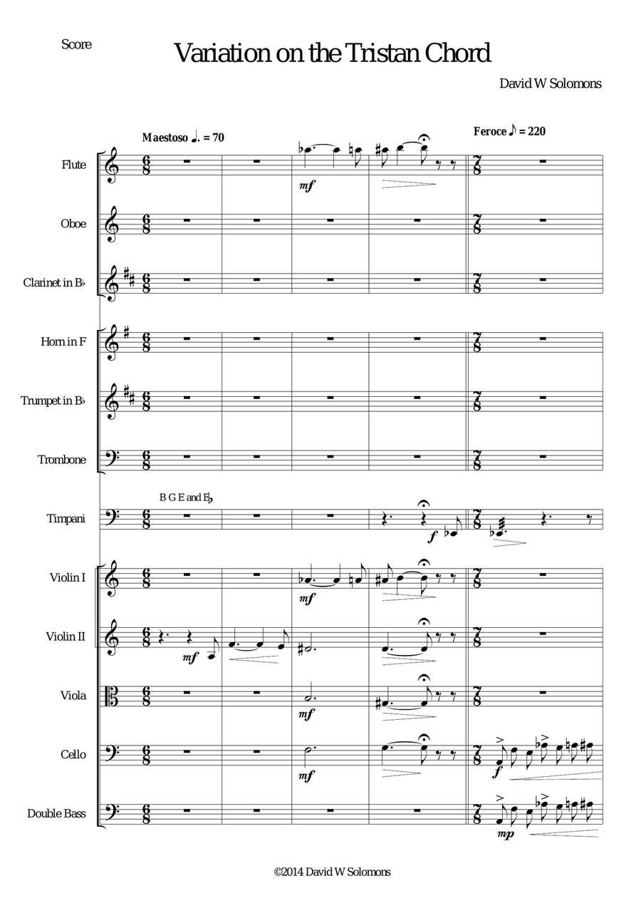 Variation on the Tristan Chord (Love and Death) Large Ensemble scores gallery preview page 1