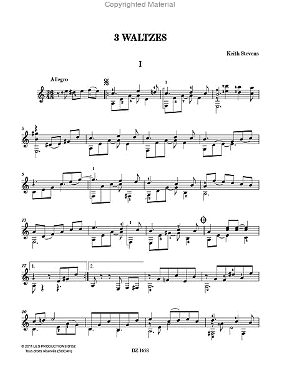 3 Waltzes 3 Waltzes Classical Guitar scores gallery preview page 2