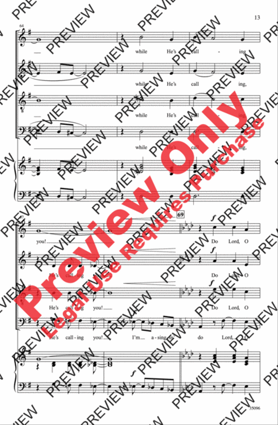 Do Lord, Remember Me Do Lord, Remember Me 4-Part scores gallery preview page 13
