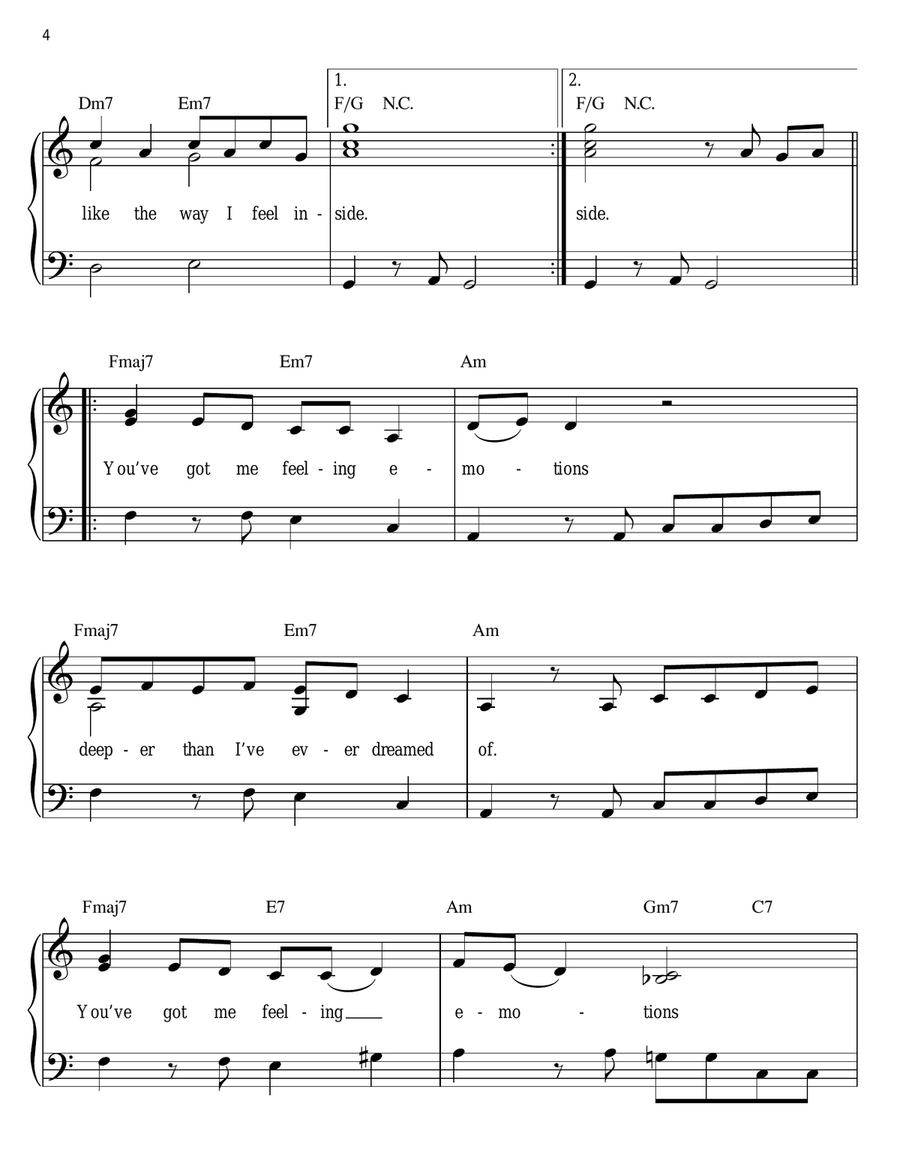 Emotions Easy Piano scores gallery preview page 4