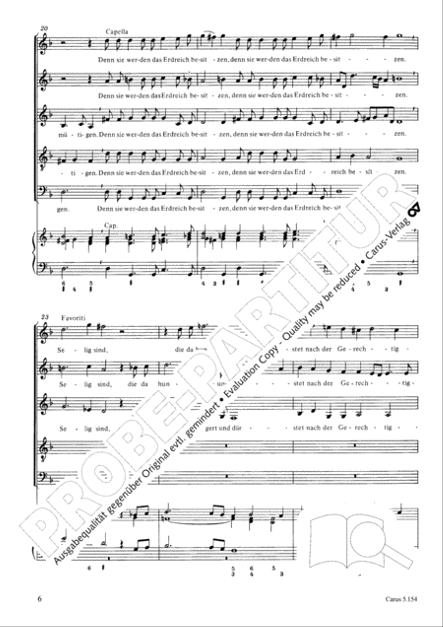 Selig sind, die da geistlich arm sind SSATB scores gallery preview page 7