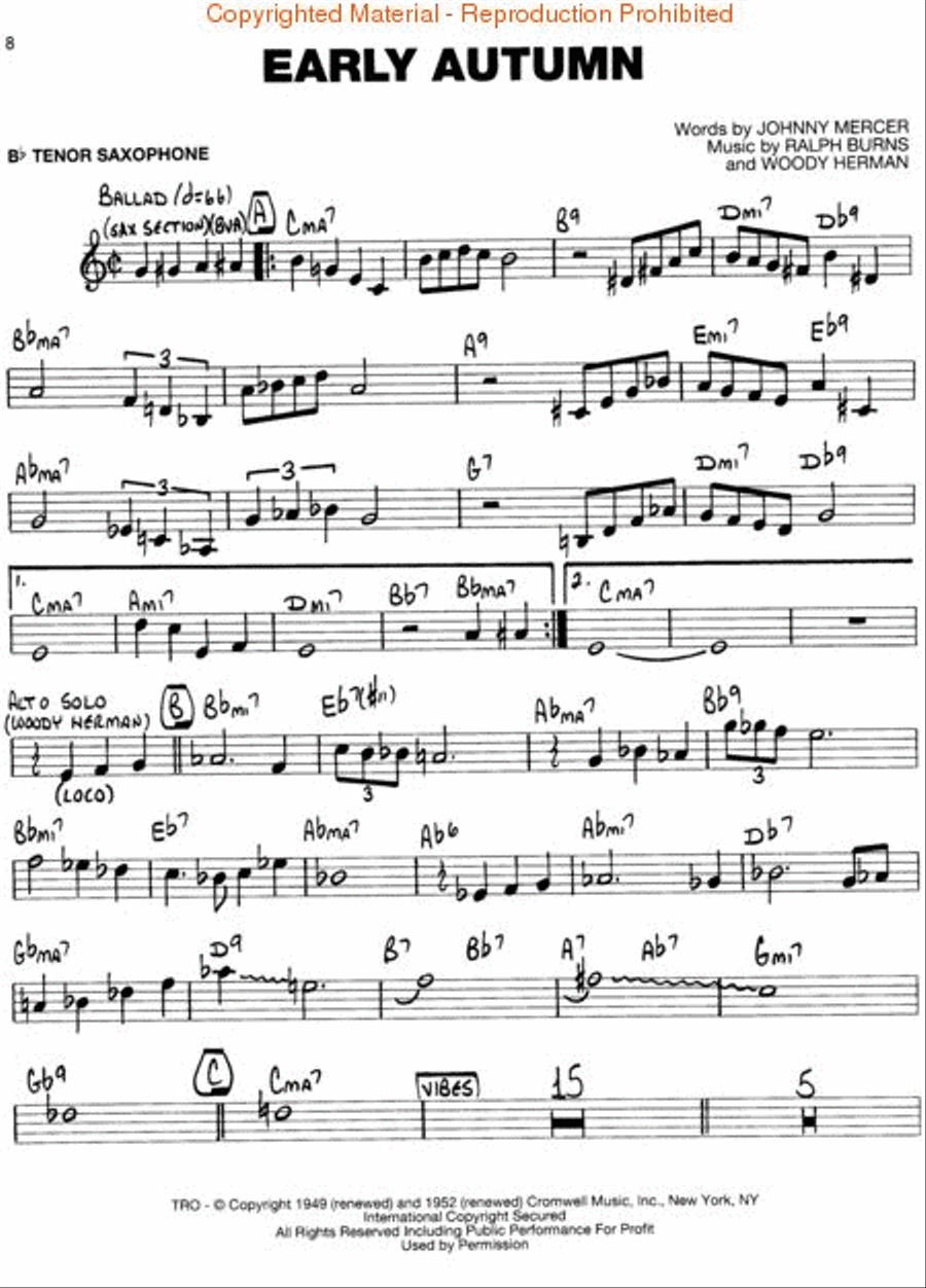 Stan Getz – Bb Tenor Saxophone Tenor Saxophone scores gallery preview page 3