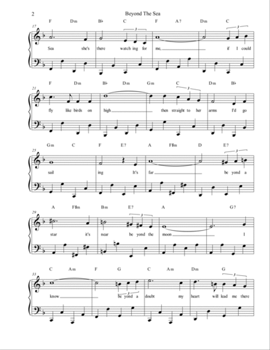 Beyond The Sea Beyond The Sea Piano, Vocal, Guitar scores gallery preview page 2