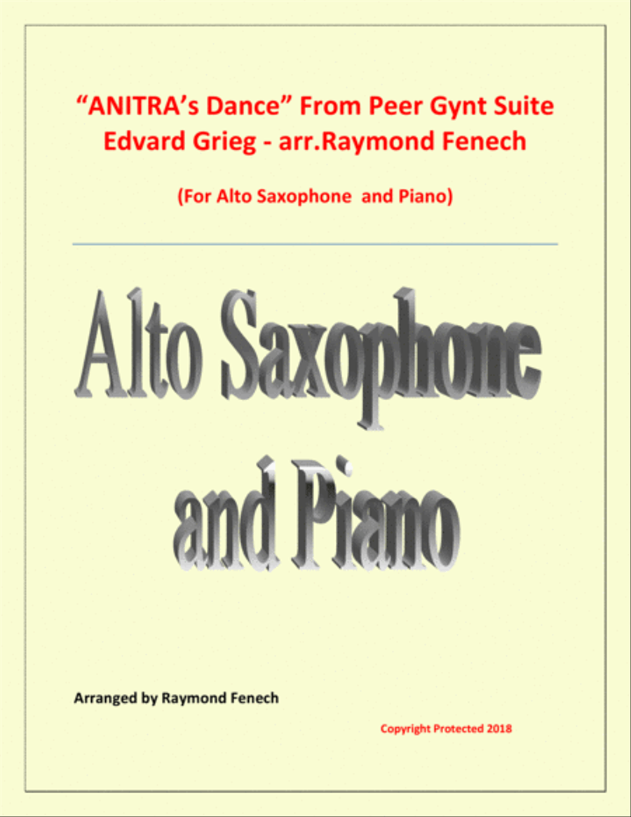 Anitra's Dance - From Peer Gynt (Alto Saxophone and Piano) Chamber Orchestra scores gallery preview page 1