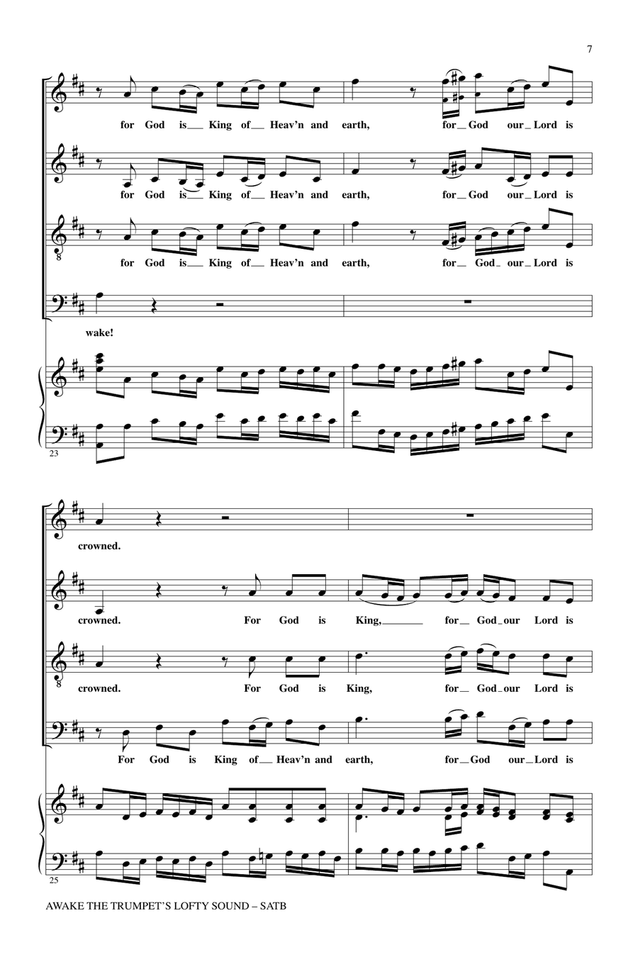 Awake The Trumpet's Lofty Sound 4-Part scores gallery preview page 6