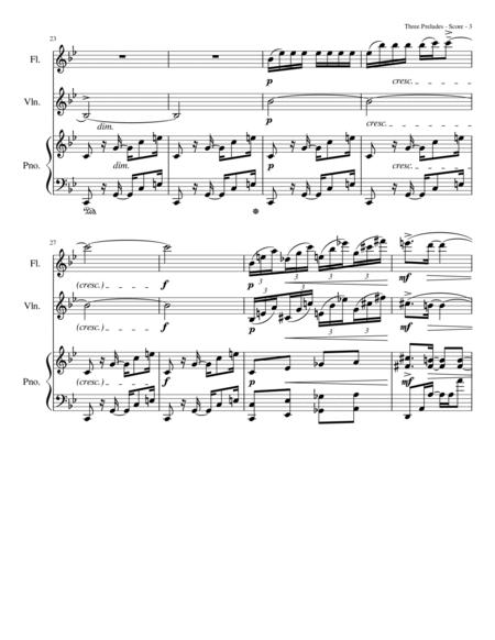 Three Preludes (arr. for Flute, Violin & Piano) image number null