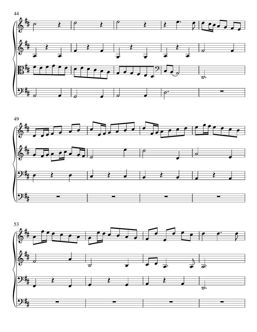 Chaconne from King Arthur for String Quartet (2 violins, cello and double bass) String Quartet scores gallery preview page 5