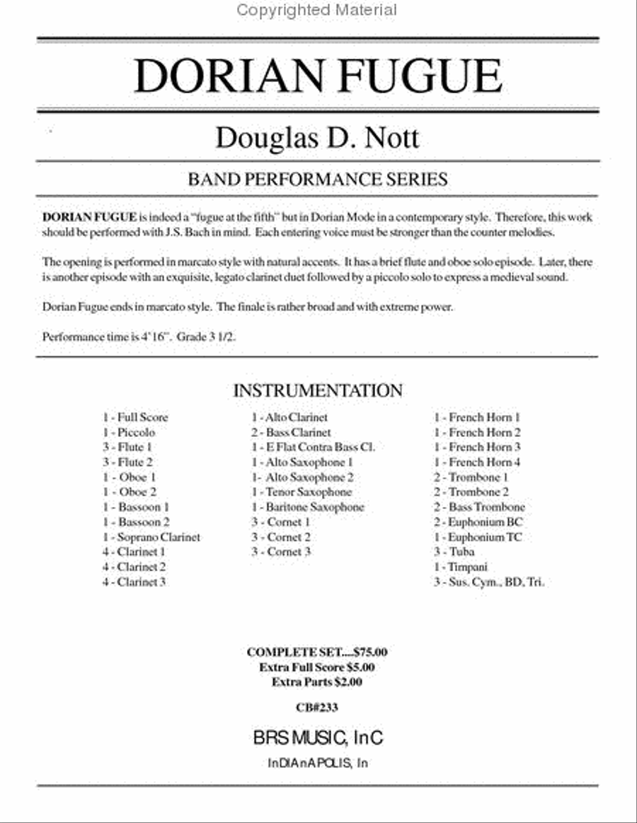 Dorian Fugue Concert Band scores gallery preview page 2