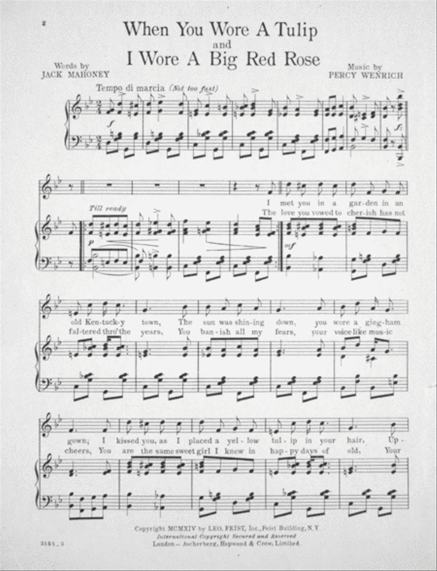 When You Wore a Tulip and I Wore a Big Red Rose Voice scores gallery preview page 2