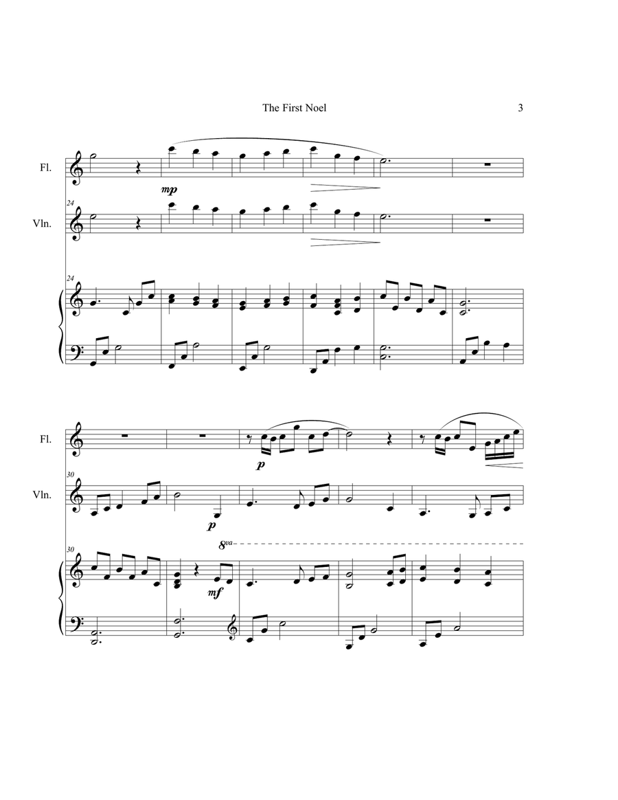 The First Noel Flute scores gallery preview page 3
