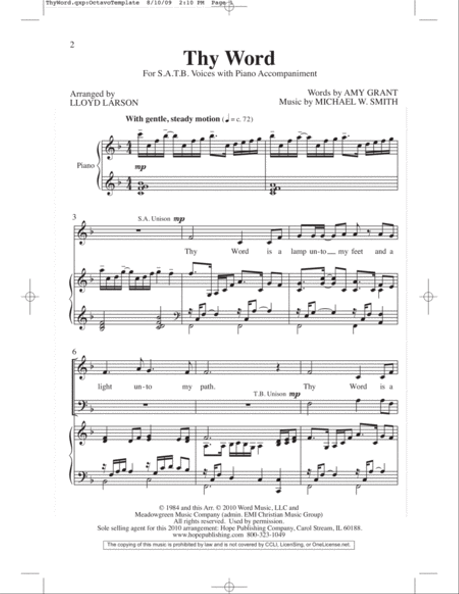 Thy Word Thy Word Choir scores gallery preview page 2