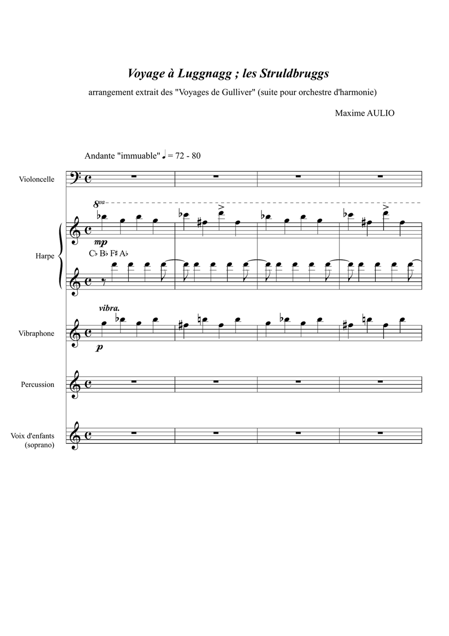 Voyage to Luggnagg (from Gulliver's Travels), for young musicians - score and parts Choir scores gallery preview page 1