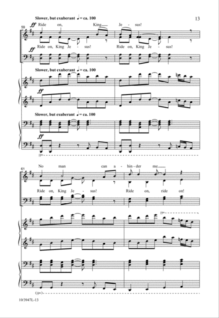 Ride On, King Jesus 4-Part scores gallery preview page 13