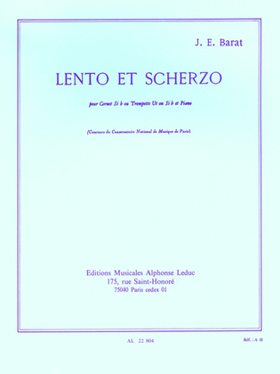 Book cover for Lento Et Scherzo (trumpet & Piano)