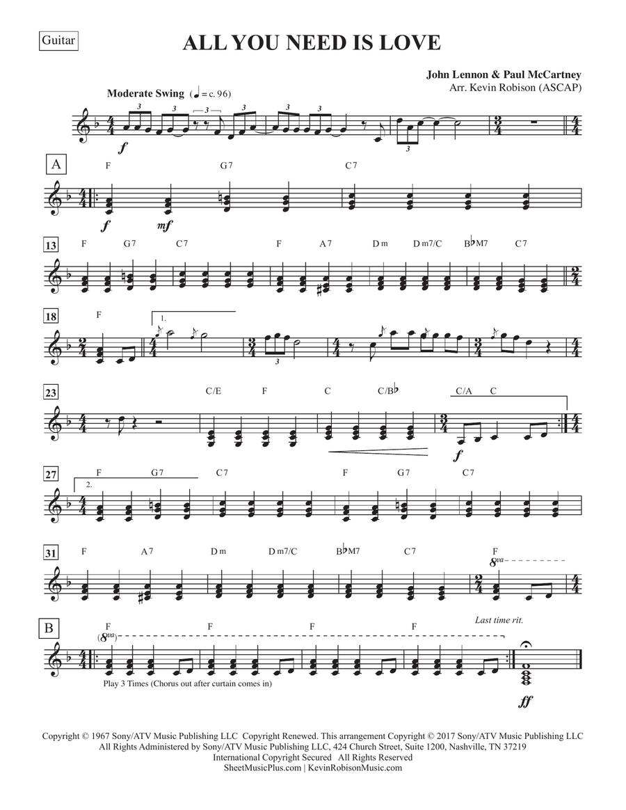 All You Need Is Love All You Need Is Love TTBB scores gallery preview page 5