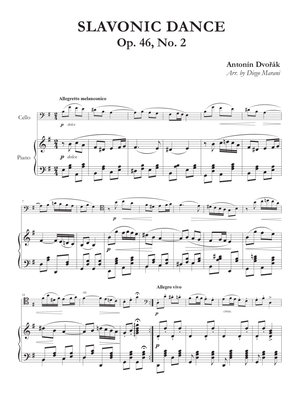 Slavonic Dance Op. 46 No. 2 for Cello and Piano