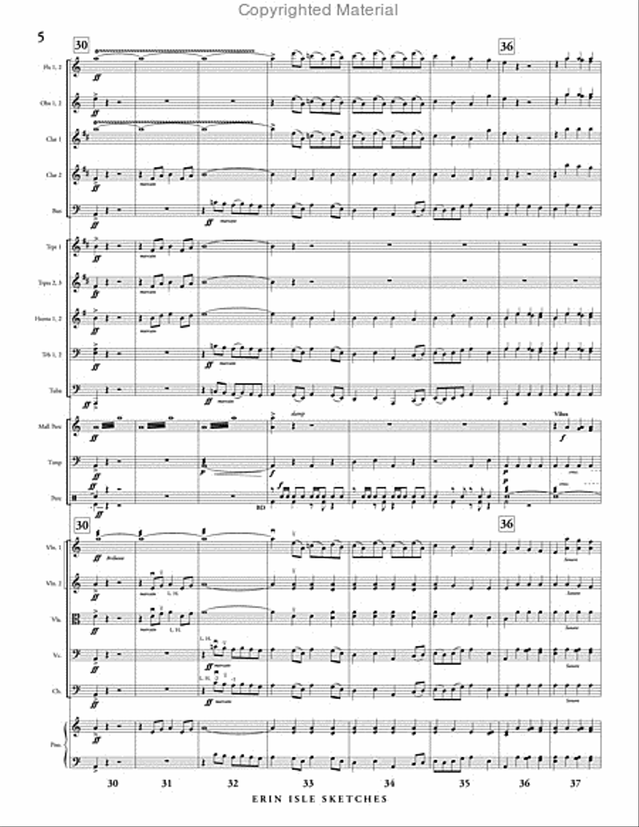 Erin Isle Sketches Full Orchestra scores gallery preview page 6