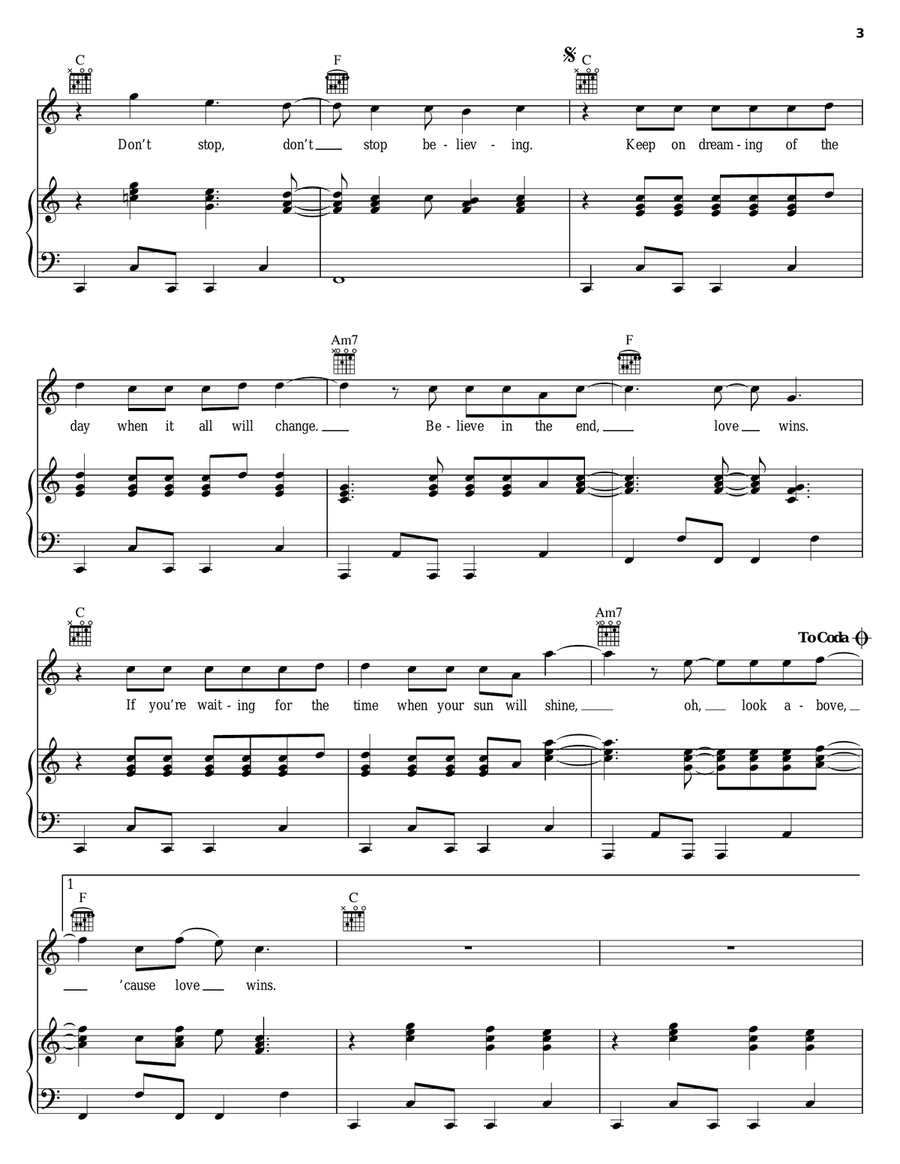 Love Wins Piano, Vocal, Guitar scores gallery preview page 3