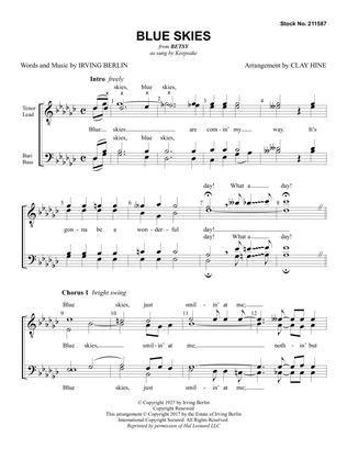 Blue Skies (from Betsy) (arr. Clay Hine)