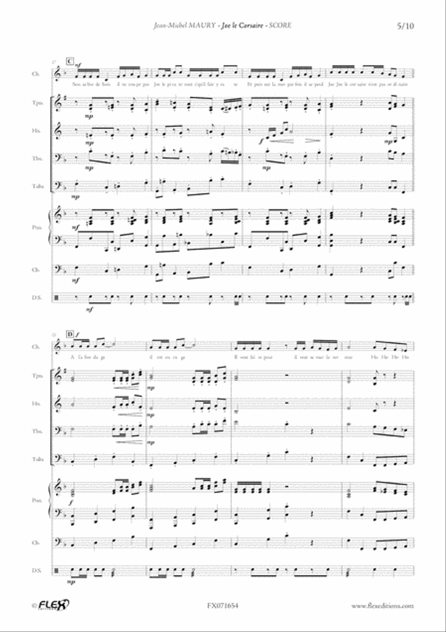 Joe le Corsaire Children's Choir scores gallery preview page 5