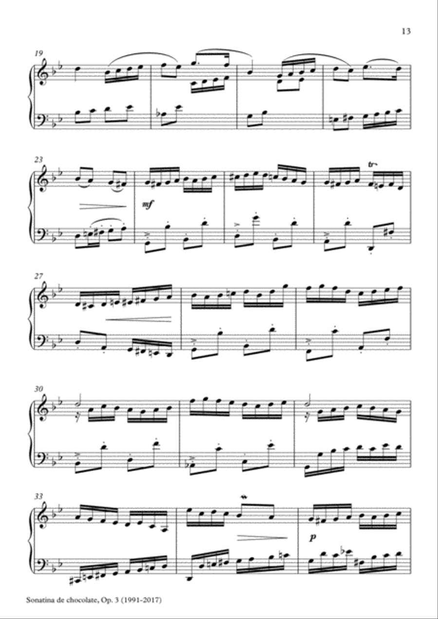 Sonatina de chocolate, Op.3 (para piano) (2017) - II. Andante Piano Solo scores gallery preview page 2