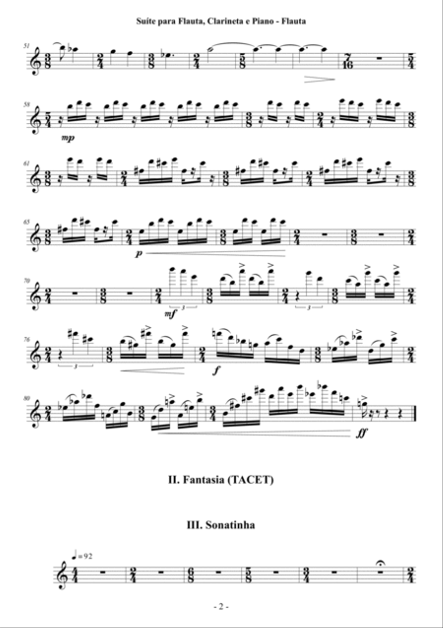 Suite for Flute, Clarinet and Piano Woodwind Duet scores gallery preview page 2