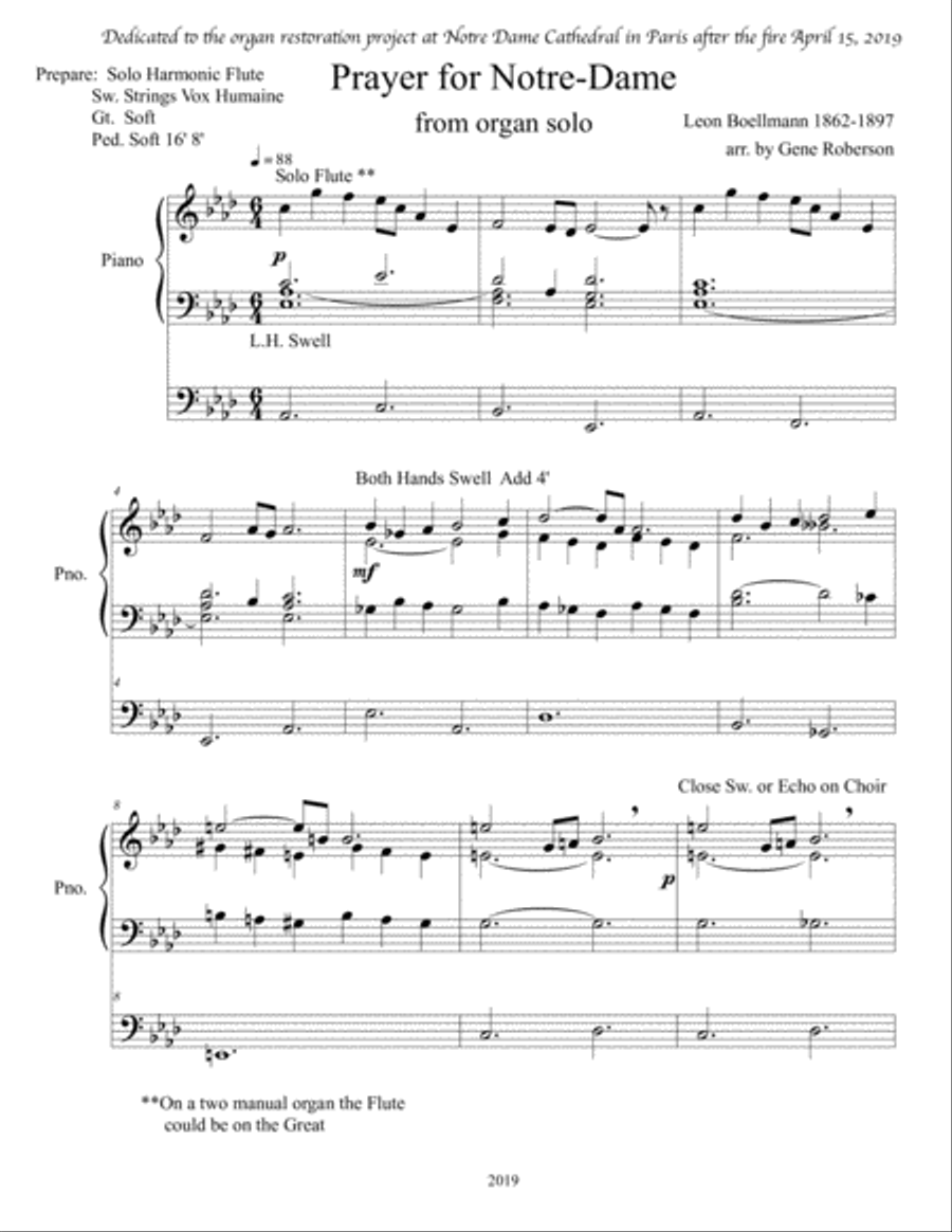 Prayer for Notre Dame Organ Solo Organ Solo scores gallery preview page 2