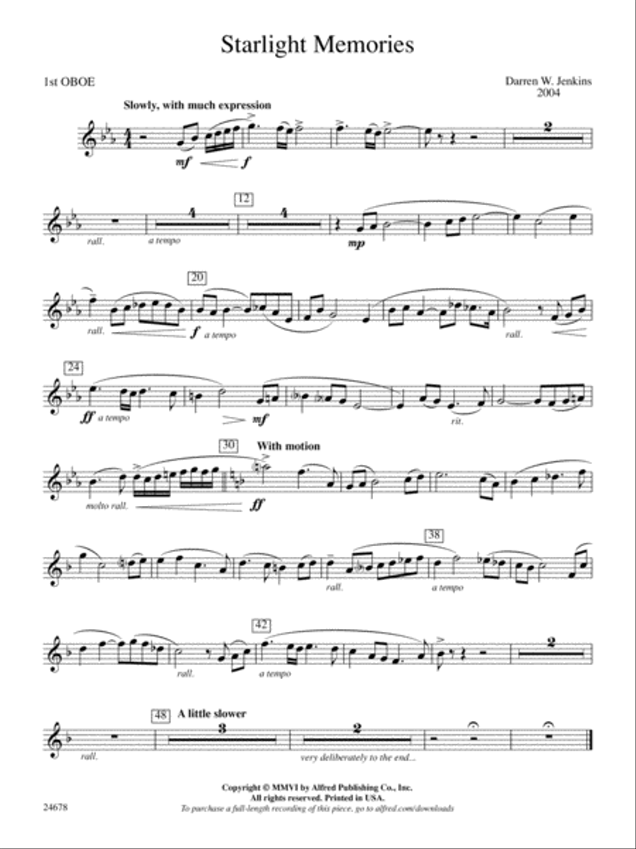 Starlight Memories: Oboe Concert Band scores gallery preview page 1