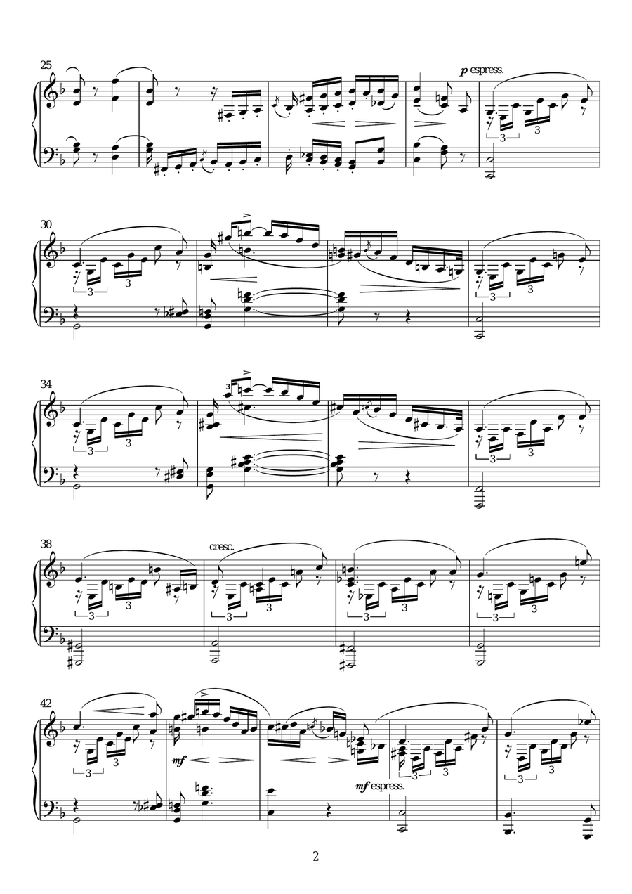 Piano Concerto In A Minor, Op.54, Second Movement Piano Solo scores gallery preview page 2
