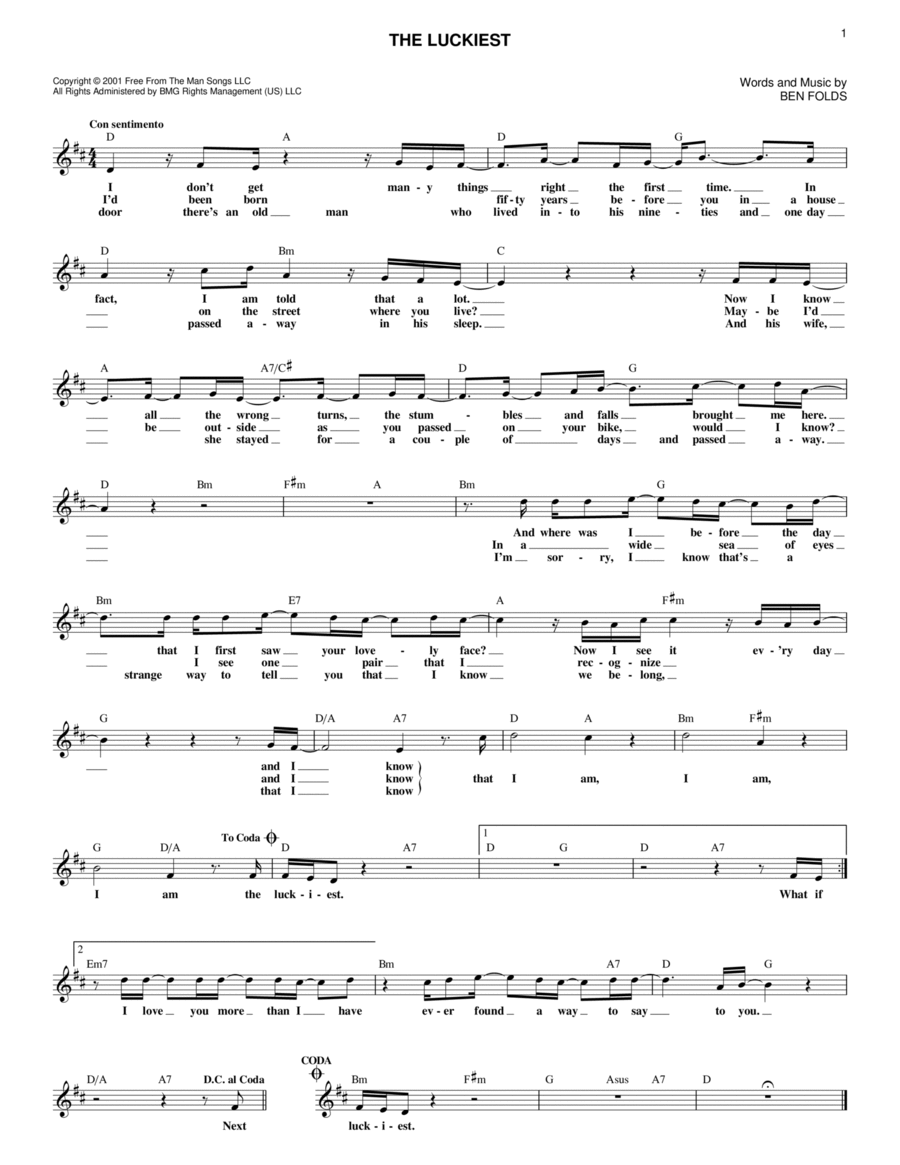 The Luckiest Piano scores gallery preview page 1