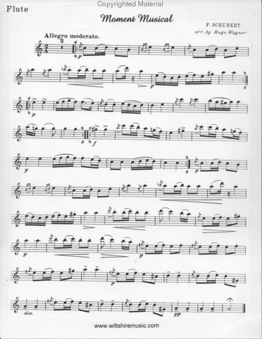 Moment Musical Flute Solo scores gallery preview page 2