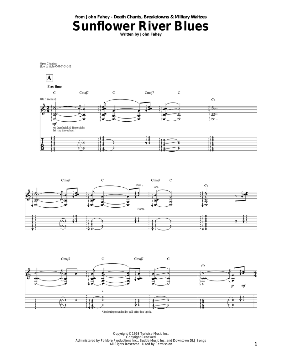 Sunflower River Blues Sunflower River Blues Acoustic Guitar scores gallery preview page 1