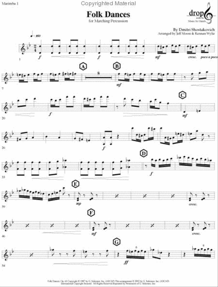 Folk Dances Percussion scores gallery preview page 4