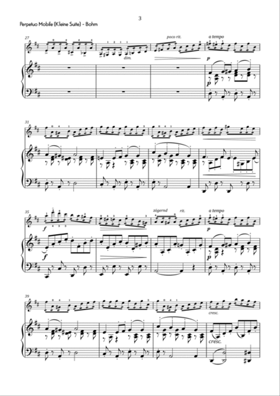 Bohm - Perpetuo Mobile (from Kleine Suite) in D Major - Intermediate Violin Solo scores gallery preview page 4