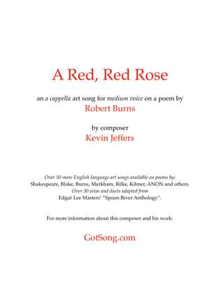 Book cover for A Red, Red Rose...