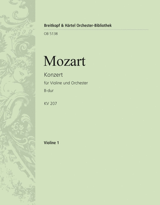 Book cover for Violin Concerto [No. 1] in B flat major K. 207