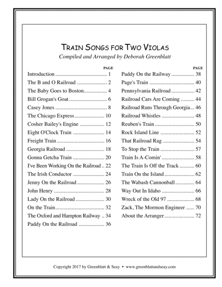 Train Songs for Two Violas
