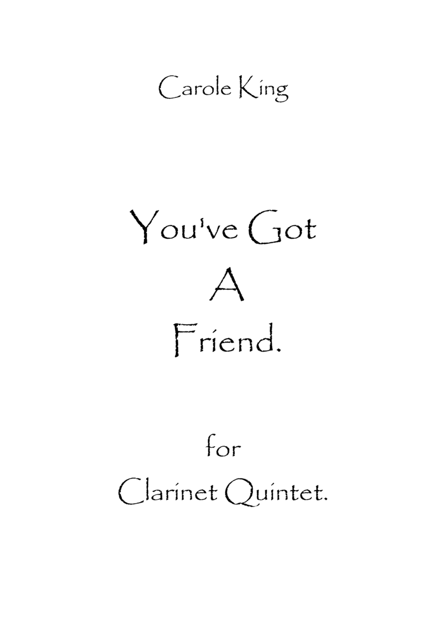 You've Got A Friend Clarinet Quintet scores gallery preview page 1