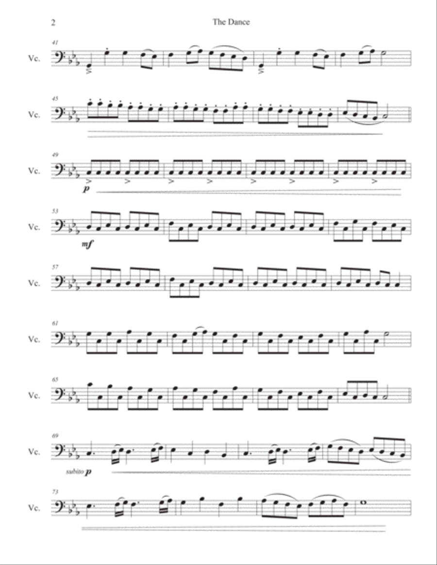 The Dance - Opus 40 Cello Solo scores gallery preview page 2
