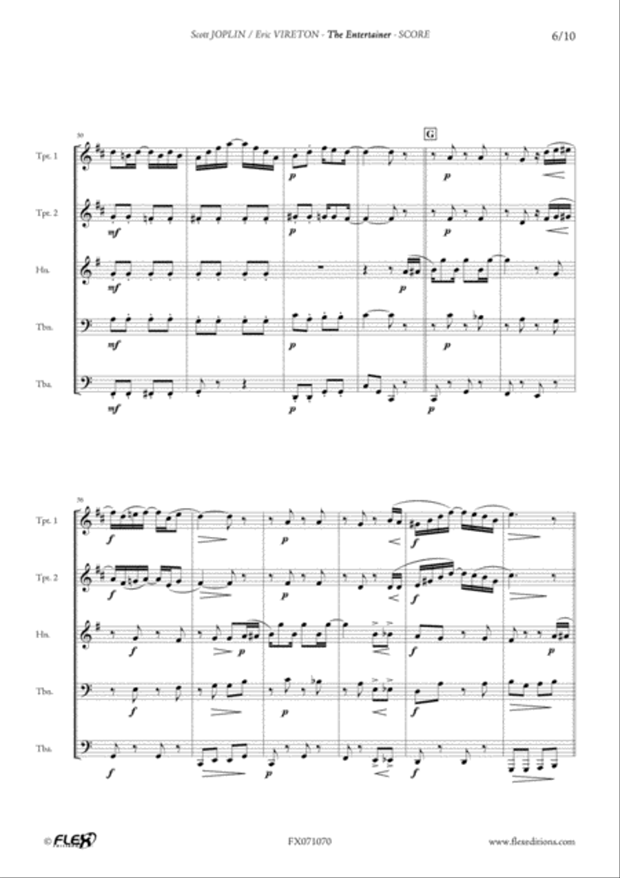 The Entertainer The Entertainer Brass Quintet scores gallery preview page 6