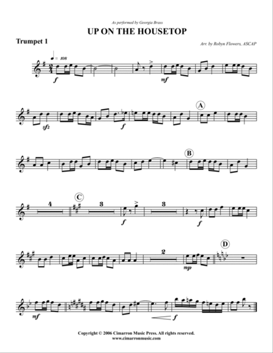 Up on the Housetop Up on the Housetop Brass Quintet scores gallery preview page 3