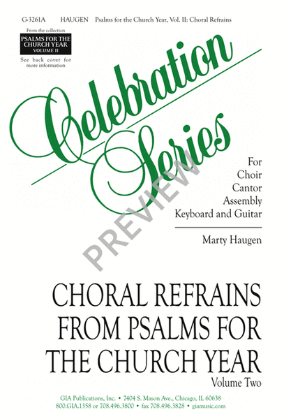 Psalms for the Church Year - Volume 2, Choral refrains