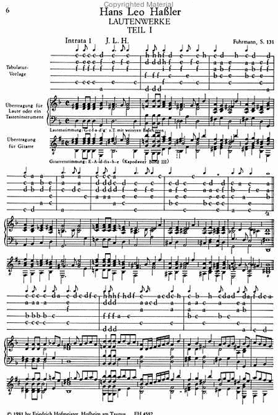 Die Tabulatur, Heft 32: Lautenwerke, 1615, Teil I : Intraden, Fantasia, Canzonen