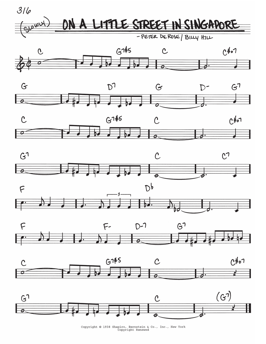 On A Little Street In Singapore Piano scores gallery preview page 1