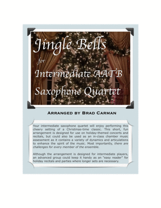Jingle Bells for Intermediate Saxophone Quartet