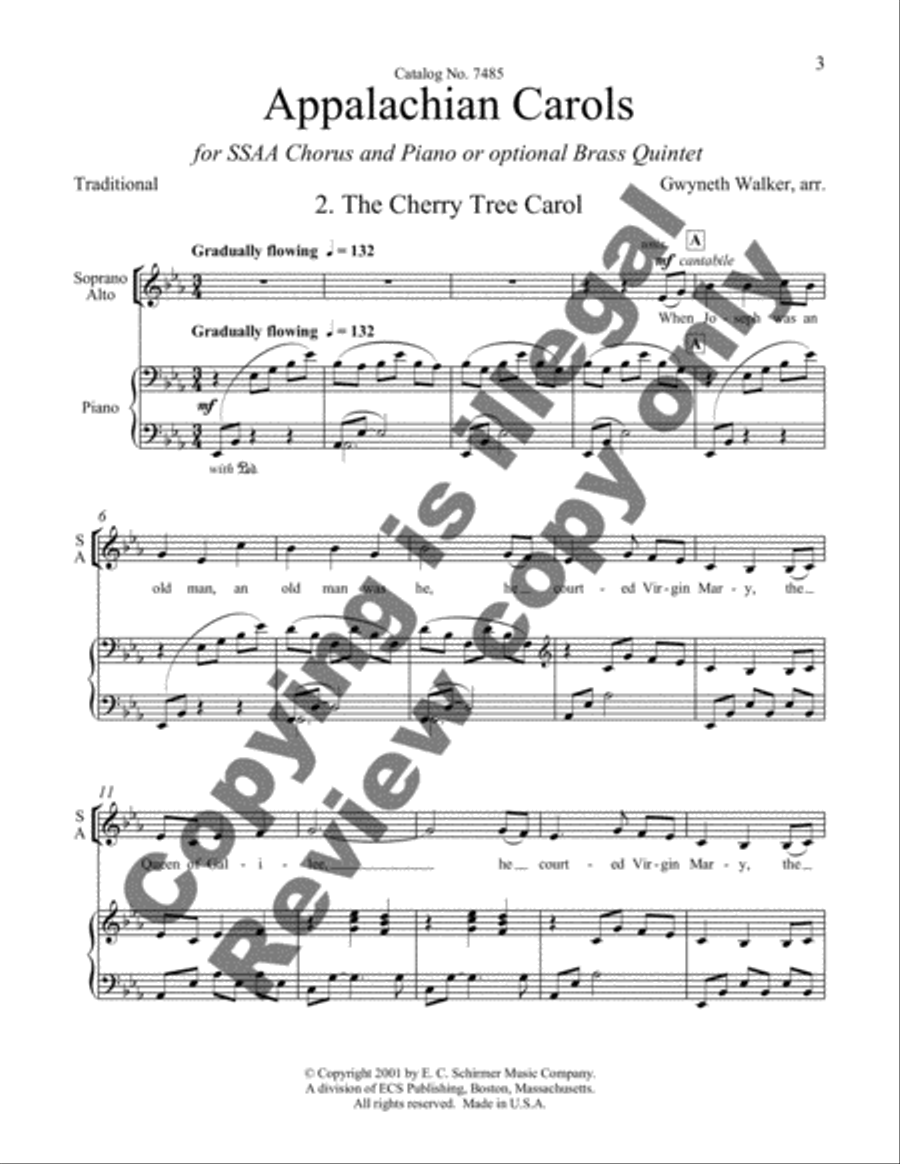 Appalachian Carols: 2. The Cherry Tree Carol SSAA scores gallery preview page 9