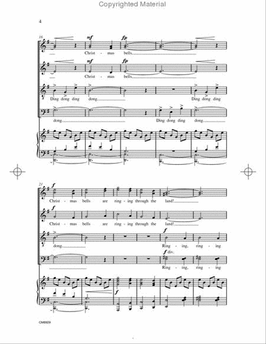 Christmas Bells Are Ringing 4-Part scores gallery preview page 3